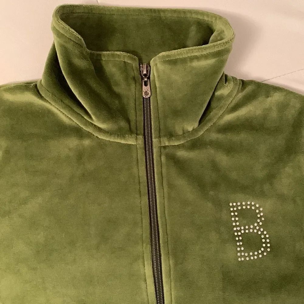 BCBG Maxazria Green Velour Suit Jacket Size M - Picture 3 of 16